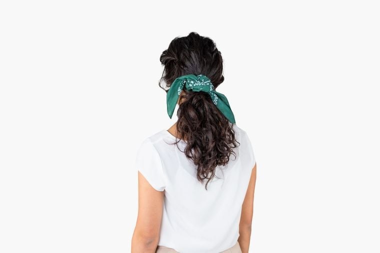 Bandana as a hair tie Bandana as a hair tie
