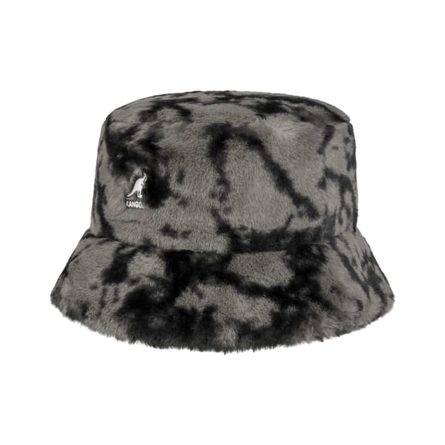 Faux Fur Grey Mottle Bucket Cloth Hat by Kangol - £70.95