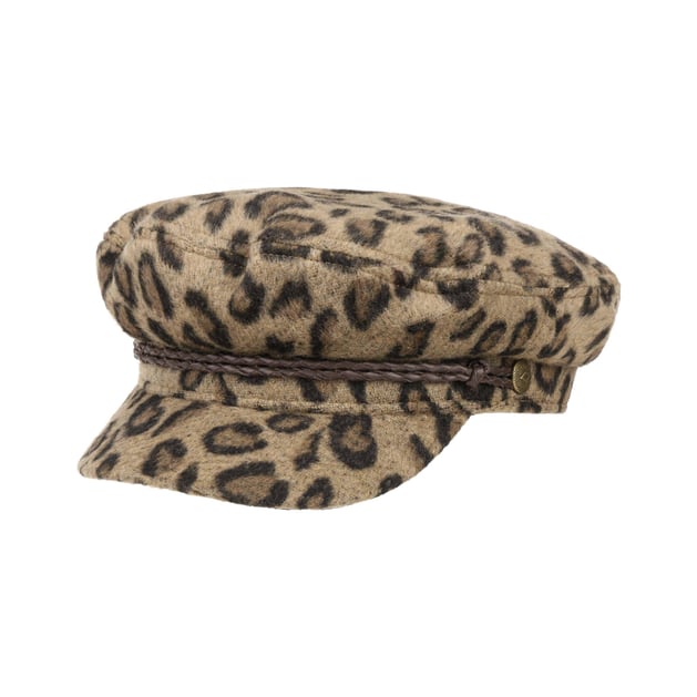 Leopard fiddler cap on sale