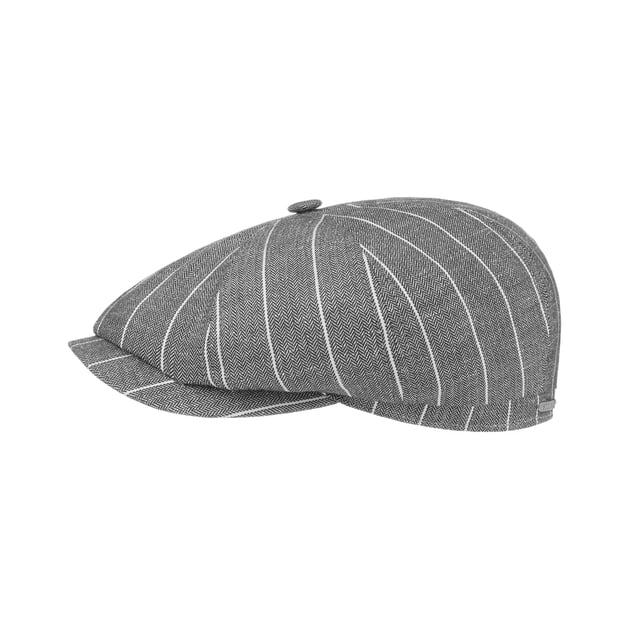 Hatteras Leinen Stripe Flat Cap by Stetson