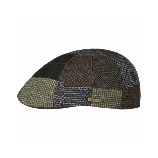 Texas Patchwork Wool Mix Flat Cap by Stetson
